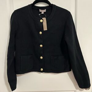 NWT J Crew Emilie Sweater Lady Jacket in Black